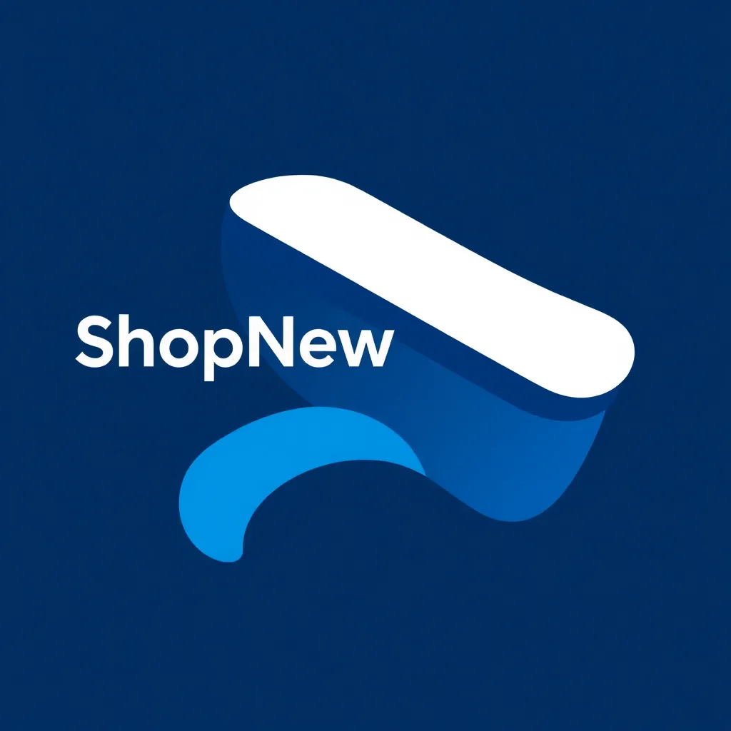 ShopnewAVS logo icon, blue and white abstract shape